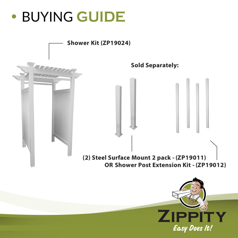 Zippity Outdoor Products Oceanside 88.75" H PVC/Vinyl Shower Enclosure